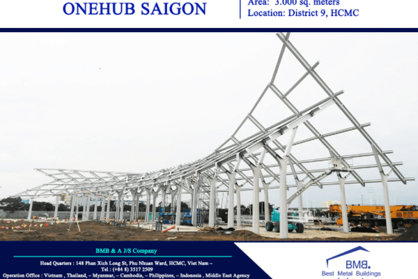 The steel structure in factory construction